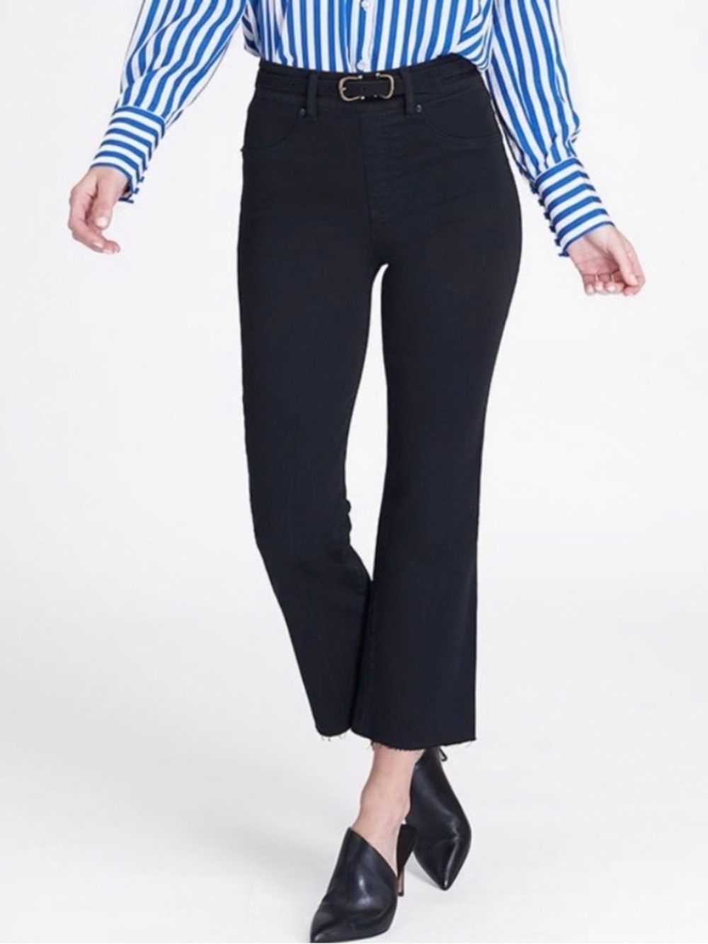 Spanx Black Cropped Flare Jeans Black Style 20231R